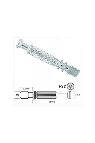 Aletçantam 6mm Minifix Mili Mobilya Dolap Birleştirme Bağlantı Vidası - 10 Adet