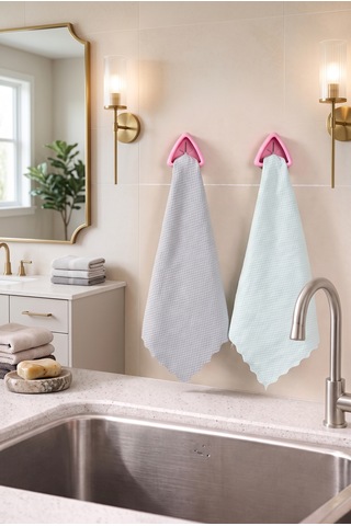 4 Adet Yapışkanlı Havlu Örtü Bez Askısı Mutfak Banyo Ev İçi Pratik Organizer Askılık Seti Çok renkli