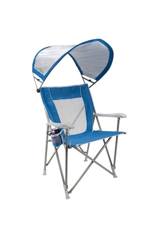 Gci Outdoor Sunshade Captain's Chair Güneşlikli Katlanır Plaj Sandalyesi Mavi