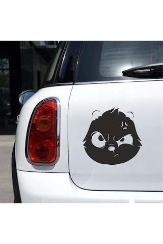Kızgın Panda Araba Sticker Siyah 16x16 Cm