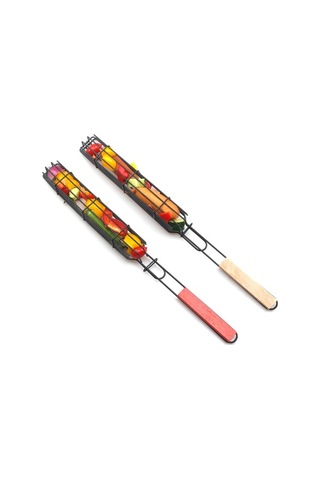 Didadodo Pratik Izgara Sepeti - Paslanmaz Çelik Şişlerle Balık Ve Sebze Pişirme 4'lü Set