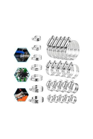 10 Adet Metal Ayarlanabilir Hortum Kelepçesi Seti