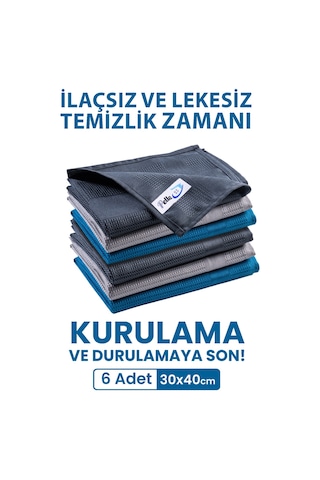 Pella Mikrofiber Temizlik Bezi 6'lı 40 x 30 CM