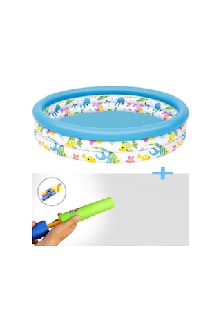 Su Pompalı Bestway 51009, 3 Boğum Desenli Çocuk Havuzu, 122x25 cm Çok Renkli