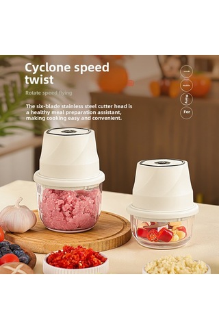 Symbee Elektrikli Sarımsak Püreleyici 250ml Cam Kabınlı Krem Beyaz - Hızlı Ve Etkili Mutfak Aleti Diğer