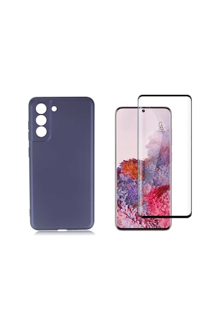 Samsung Galaxy Uyumlu S21 Fe İle Soft Yumuşak Telefon Kılıfı Ve 5d Tam Kaplayan Cam Ekran Koruyucu