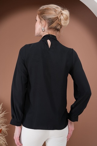 Elegance Bağlamalı Bluz Siyah