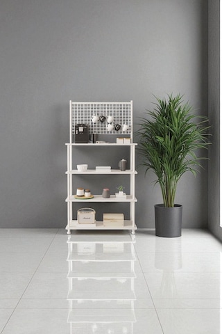 Çevir Kur Beyaz 4 Raflı Kahve Köşesi Dolabı Mutfak Düzenleyici, Stand, 71x167x35 Cm Beyaz