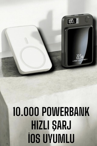 22.5w Magsafe Kablosuz Şarjlı Powerbank Dijital Ekran Ve Hızlı Şarj Çok Renkli