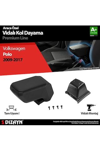 Volkswagen Polo 5 Abs Vidalı Kol Dayama Kolçak Siyah 2009-2017 A+kalite