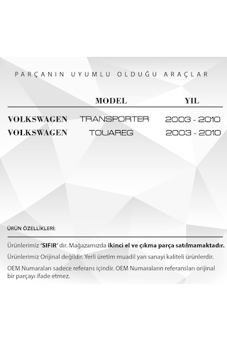 Volkswagen Transporter, Touareg İçin Yağ Çubuk Bakaliti