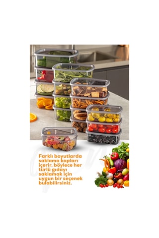 Vienve Hava Geçirmez Saklama Kabı Seti Antrasit 24'lü 6 x 250 - 500 - 750 - 1200 ML