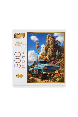 500 Parça Çiçekli Kamyon Puzzle Eğitici Ve Eğlenceli Yüksek Kalite Baskılı 48 X 33 Puzzle