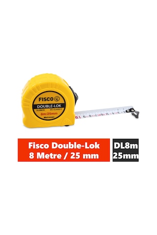 FİSCO Double-Lok 8 Metre / 25 mm Çelik Şerit Metre DL8M/25MM