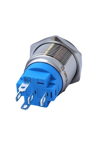 E47 19mm Metal Buton Kalıcılı 12-24v Beyaz Led 1no/1nc
