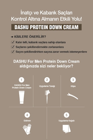 Uzun Süre Kalıcı Etki Sunan, Protein İçerikli Saç Düzleştirici Krem Dashu For Men Protein Down Cream