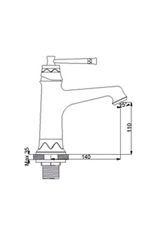 Newarc 961525 Pera Lavabo Bataryası Parlak Bakır