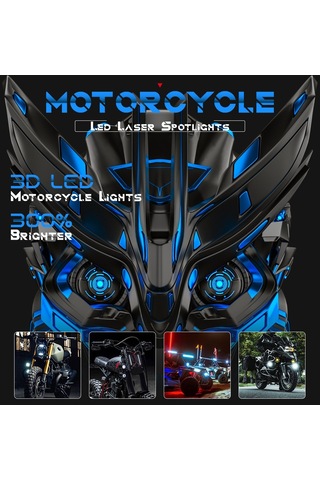 Hallow-2 Adet Motosiklet Işık Led Spot Çift Renkli Yüksek/düşük Lmk00328