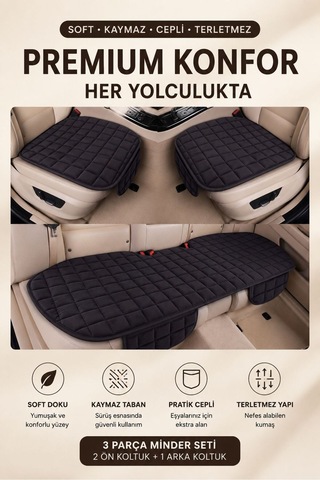 Araç İçi Soft-kaymaz Taban Cepli Terletmez Araç Oto Minder Seti 99301424