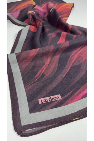 Cardion Pamuk İpek Şal - 70 X 180 - 06302 Mürdüm - Gri