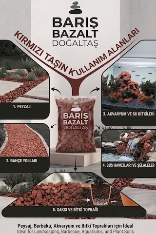 Doğal Volkanik Taşı Kırığı 2-2,5 Cm Dekoratif Bahçe Saksı Teraryum Akvaryum Taşı 10 Kg