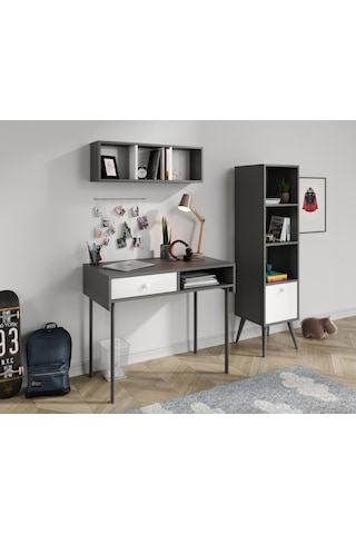 Major Antrasit-beyaz Çalışma Masası Seti Antrasit - Beyaz