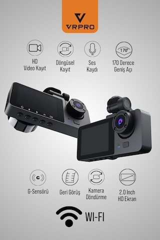 Vrpro 3 Kameralı Wifi'li Kayıt Kamerası-vr09
