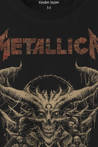 Unisex T-shirt Metallica Sargı Canavar Skull Vintage Korku Siyah Baskılı Tişört 001