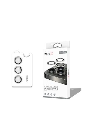 Galaxy S25 Uyumlu Parmak İzi Bırakmayan Kamera Lens Koruyucu Cl-12 - Gümüş - T35674
