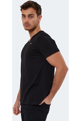 Slazenger RIVALDO Erkek V Yaka Siyah Tişört