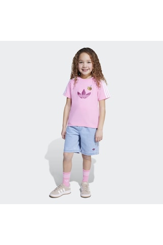 Adidas Jz9943 Tee D Short Set Çocuk Eşofman Takımı Pembe