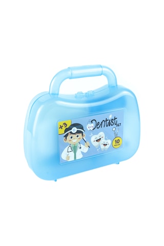 Oyuncak Doktor Diş Seti 10 Parça Çantalı Set Mavi
