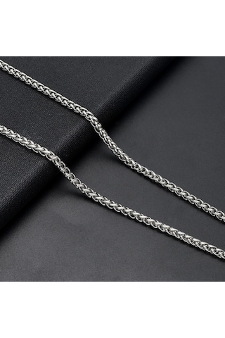 Chavin 50 Cm. 3/4 Mm. Burgu Çelik Erkek Zincir Kolye Dg34 Gümüş