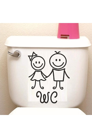 Kız & Erkek Wc Tuvalet Banyo Kapı Cam Duvar Sticker 18x13 Cm