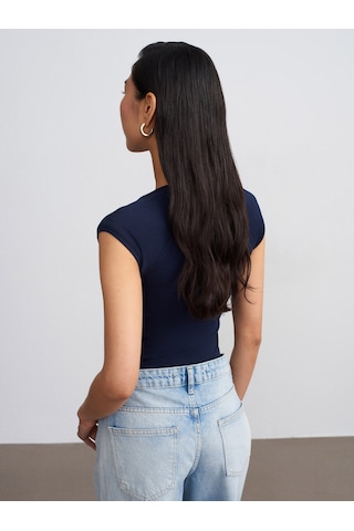 Dilvin 32894 V Yaka Fit T-shirt-k.lacivert