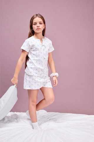 Defacto Regular Fıt 2li Pijama Takımı Kız Çocuk H5755a826smer105 Ekru-er105