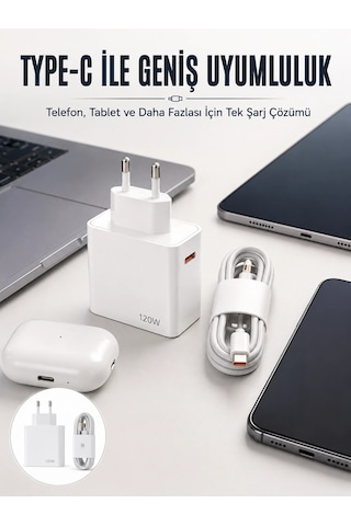 Type-c 120w Şarj Aleti Hızlı Şarj Turbo Yeni Nesil Diğer