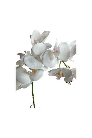 Nettenevime Kütük Saksılı Tekdal Islak Orkide Yapay Çiçek Beyaz 50 x 30 CM