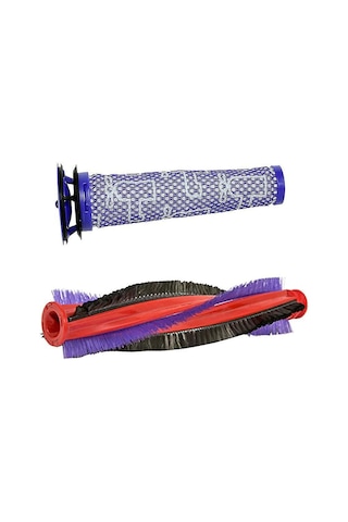 Konesam V6 Dc59 Dc62 Sv03 Sv073 İçin Dayanıklı Anti-saç Sarma Rulo Fırça Ve Filtre Seti Mor-kırmızı-siyah Plastik 185x35mm Kolay Kurulum