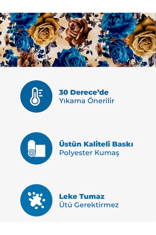 Loom & Laurel Baskılı Yıkanabilir Masa Örtüsü Mutfak Bahçe Piknik