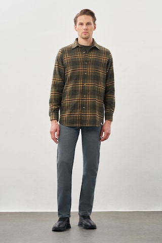 Antrasit Yünlü Ekose Desen Yumuşak Yaka Cepsiz Uzun Kol Casual Comfort Fit Gömlek 1004245227 Antrasit