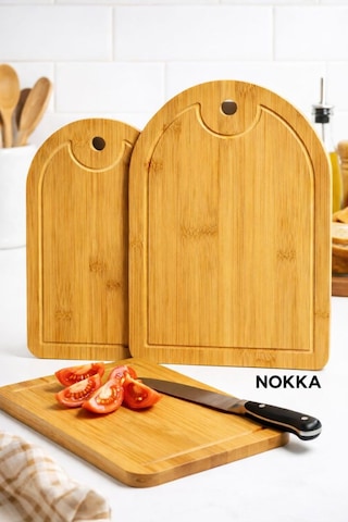 2 Li Bambu Oval Kesim Tahtası Seti- Sunum Seti Diğer