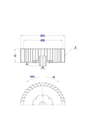 Çap 315 Boy 122 Delik 24 Mm Sağ Yön Radyal Fan Pervanesi