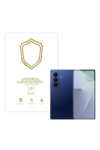Samsung Galaxy Uyumlu Z Fold 7 İle Full Tpu Nano Ön Ekran Koruma Filmi - Ekm101