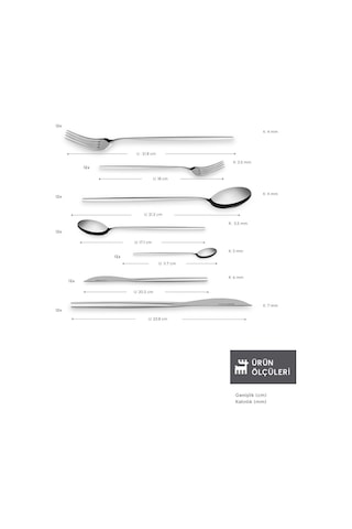 Karaca  316 Premium Mild Platin 12 Kişilik 84 Parça Çatal Kaşık Bıçak Takımı