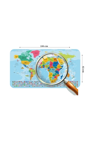 Ülke Bayraklı Dünya Haritası Sticker 100 X 65 Cm