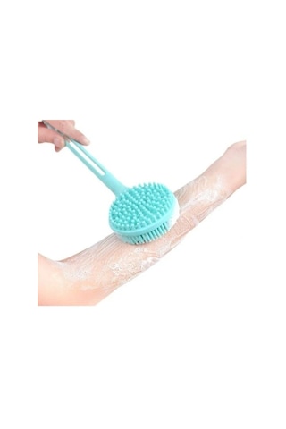 Çift Taraflı Silikon Uzun Saplı Banyo Fırçası Cm-331 Çok Renkli