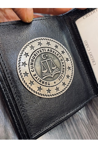 Adalet Bakanliği Rozetli Hakiki Deri Cüzdan