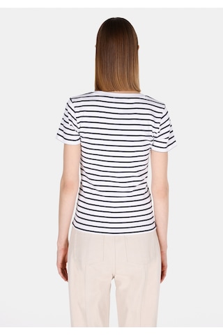 Colin's Colins Slim Fit Kare Yaka Çizgili Kadın Beyaz Kısa Kol Tişört Cl1073529 Q1.v1 Wht