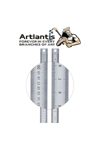 Çelik Cetvel 30 Cm İnç Ölçülü 1 Adet Paslanmaz Çelik Metal Çetvel 30 Santimetre Çok Renkli